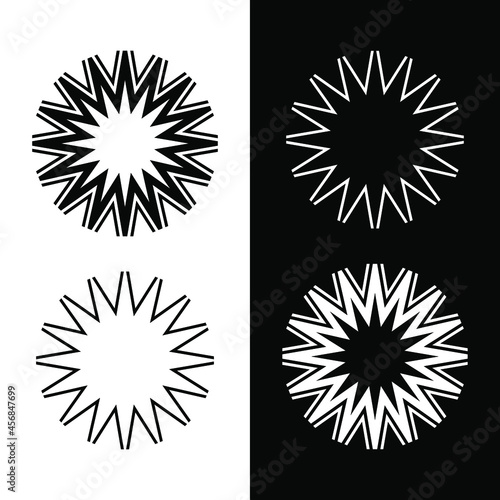 Circle geometric concept in black and white colors. Very suitable in various purposes apps  websites  symbol  logo  icon and etc.