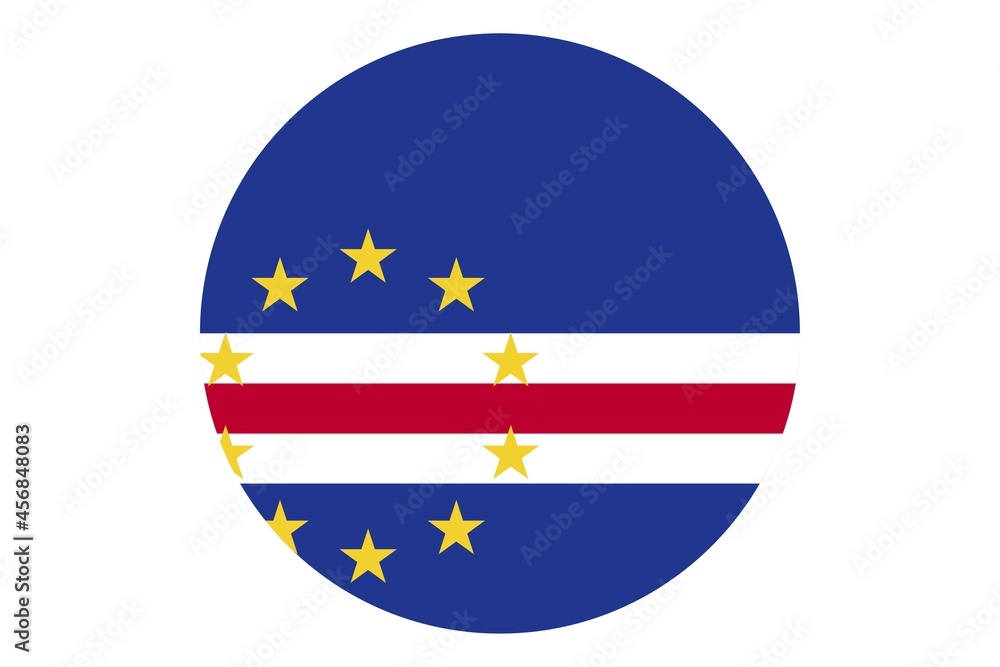 Circle flag vector of Cape Verde on white background. Circle flag vector of Cape Verde on white background.