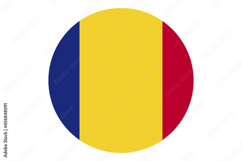 Circle flag vector of Chad on white background.