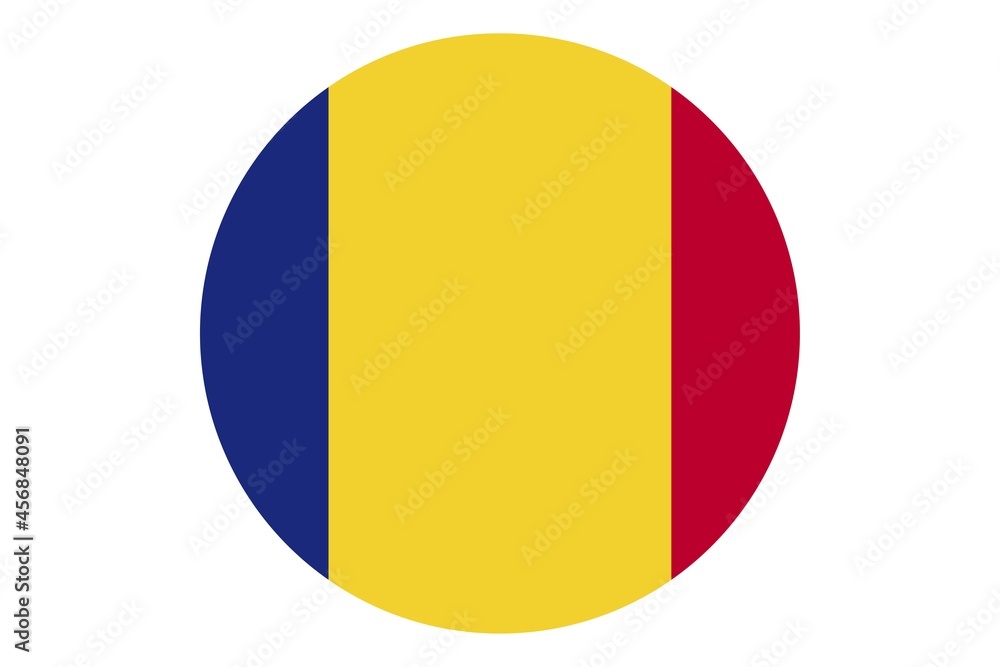 Circle flag vector of Chad on white background. Circle flag vector of Chad on white background.