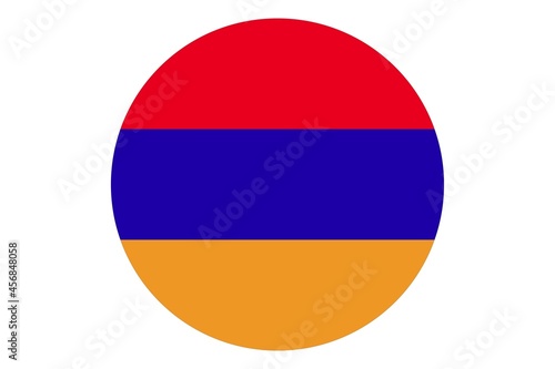Circle flag vector of Armenia on white background.