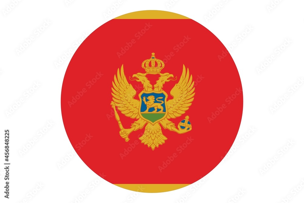 Circle flag vector of Montenegro on white background. Circle flag vector of Montenegro on white background.