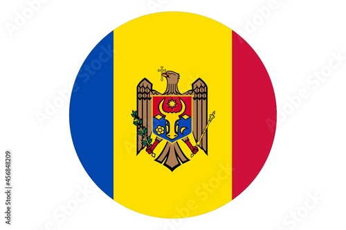 Circle flag vector of Moldova on white background.