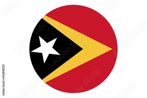 Circle flag vector of Timor Leste on white background.