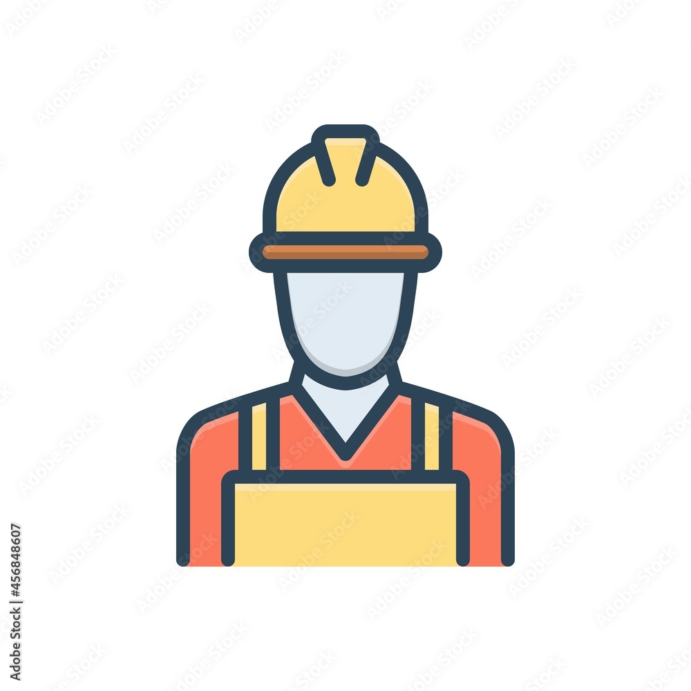Color illustration icon for contractor
