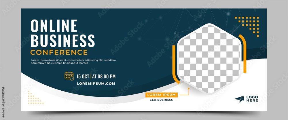 Webinar Frame Business webinar horizontal banner template design. Modern banner ...
