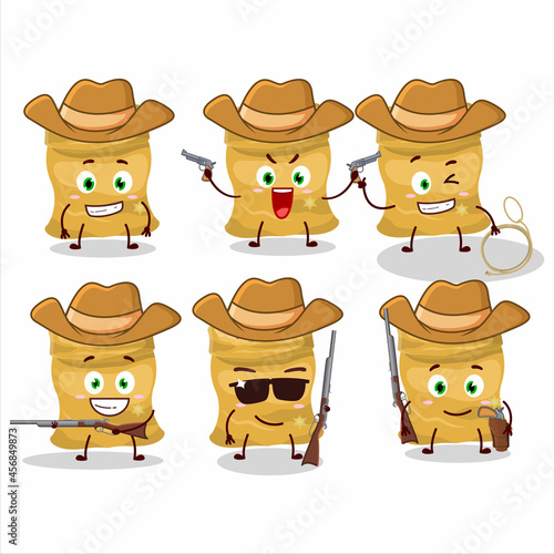 Cool cowboy soy beans cartoon character with a cute hat