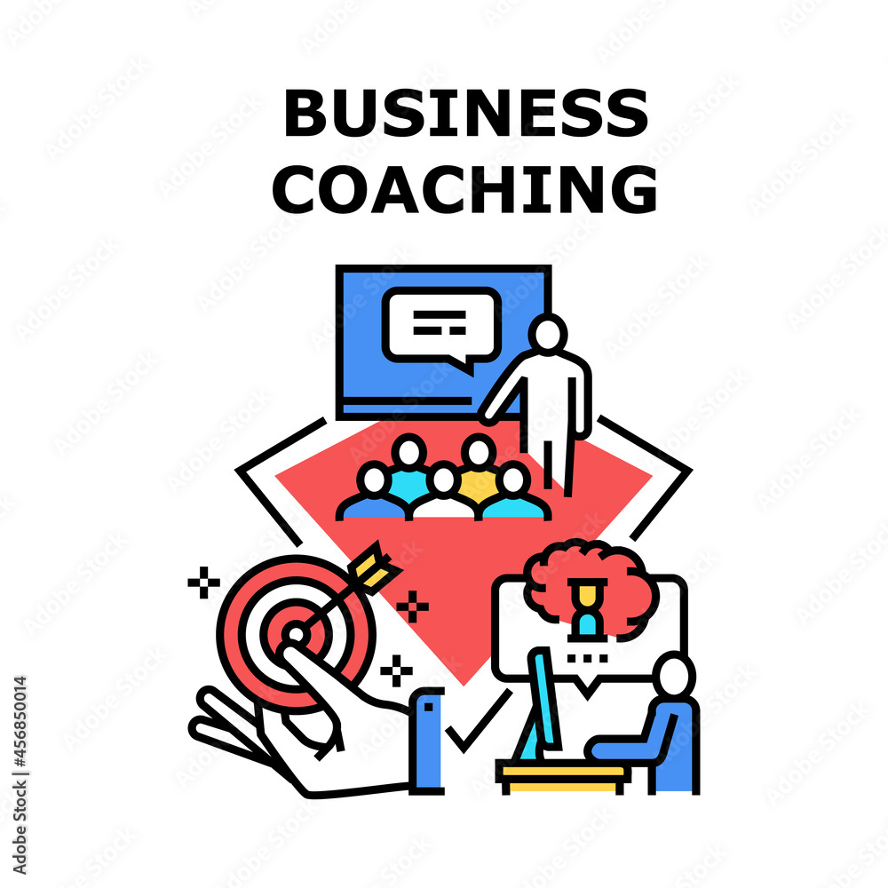 Business Coaching Event Vector Icon Concept. Business Coaching Event For Studying And Motivate Employers For Success Achievement. Team Workers Educational Lecture Color Illustration Business Coaching Event Vector Icon Concept. Business Coaching Event For Studying And Motivate Employers For Success Achievement. Team Workers Educational Lecture Color Illustration