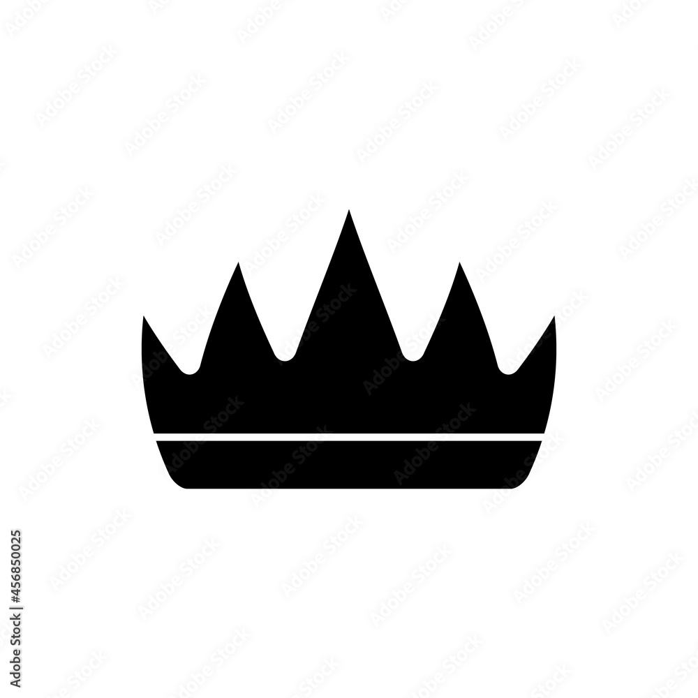 The crown icon is a symbol of power in black on a white background. The crown icon is a symbol of power in black on a white background.