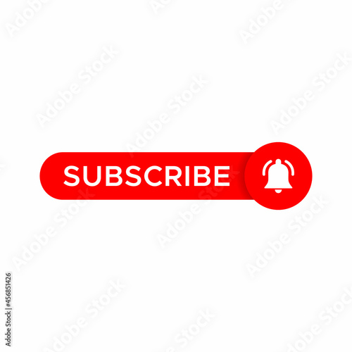 Subscribe Button Icon Vector with Bell