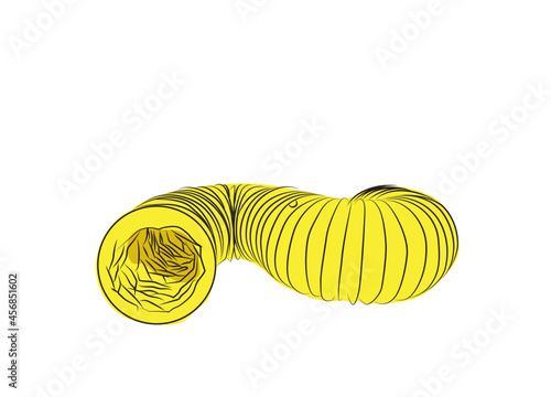 hand tools, Vector Yellow flexible air duct for ventilation of confined spaces.