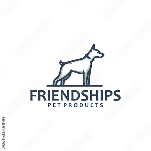 doberman dog logo template