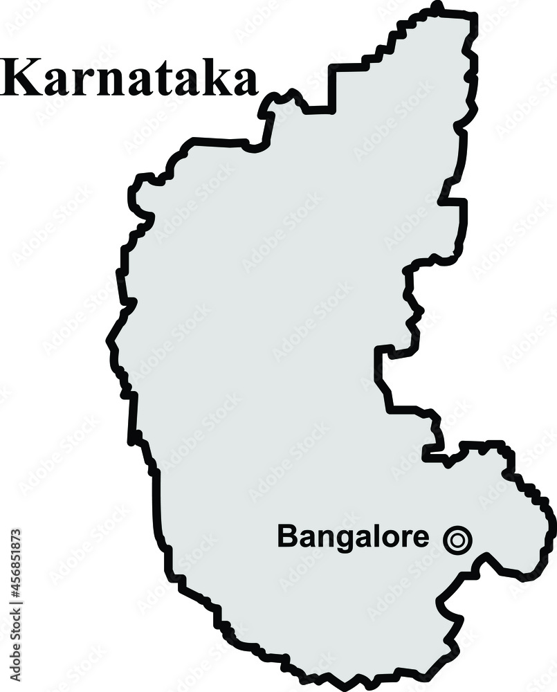 karnataka state map, Indian state border capital bengaluru