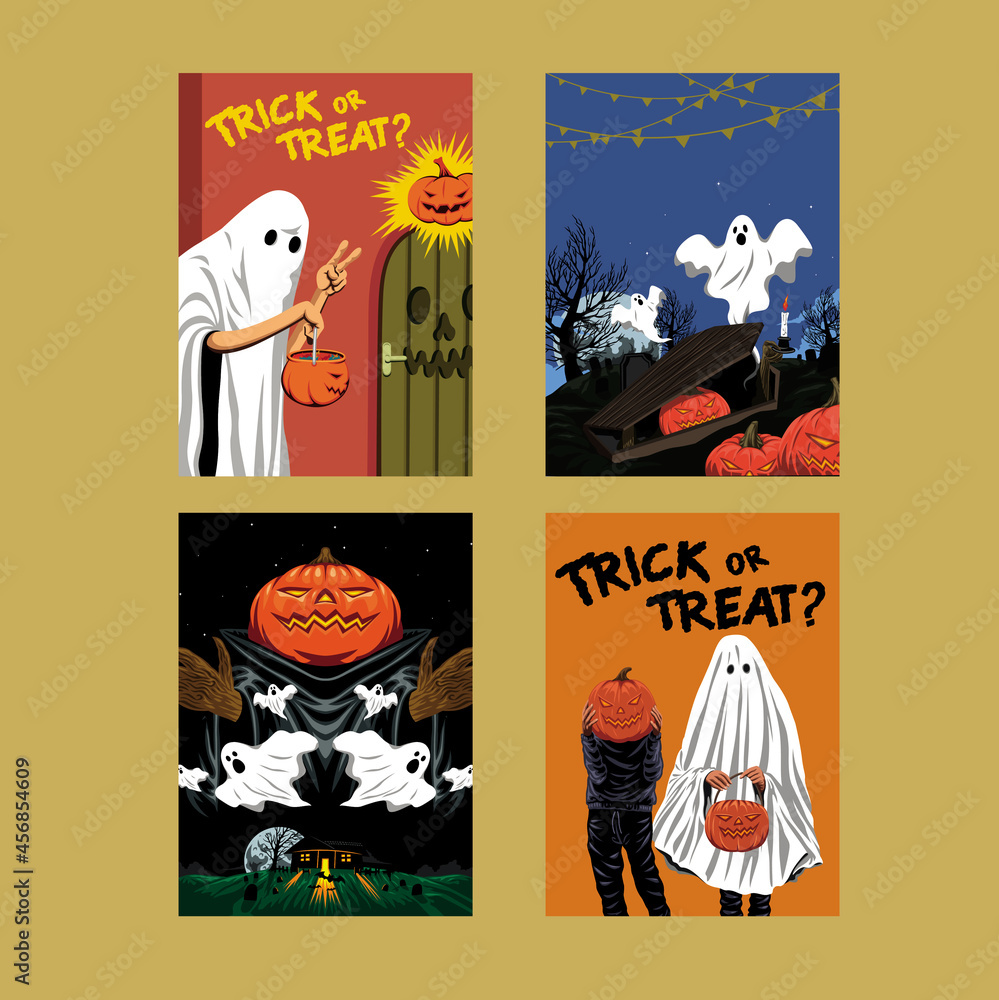 Obraz premium Halloween Postcard
