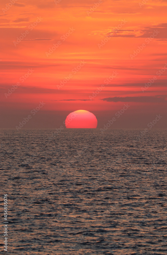 orange sunset over the sea