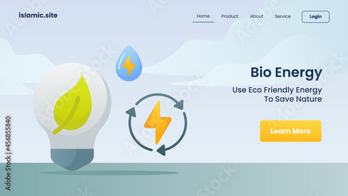bio energy to use energy friendly to save nature for website template landing homepage flat isolated background