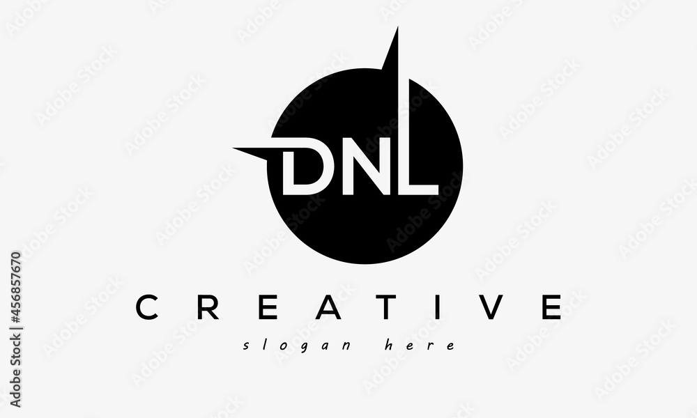 DNL creative circle letters logo design victor vector de Stock | Adobe Stock