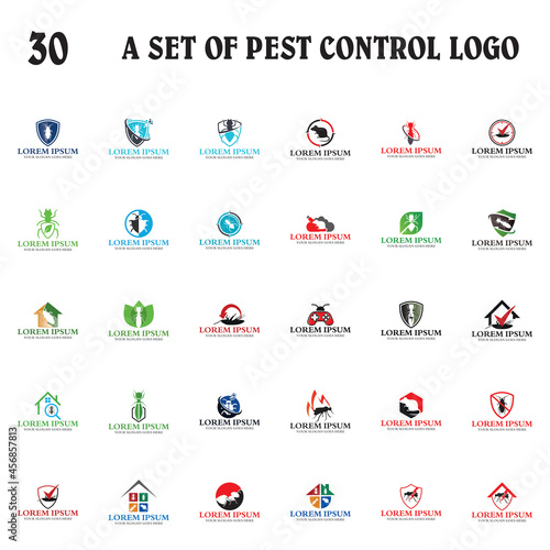 a set of pest control logo , a set of insecticide logo