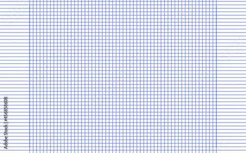 Graph paper. Printable squared grid paper with color horizontal lines. Geometric background for school, textures, notebook, diary. Realistic lined paper blank size reversal A5