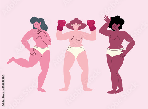 three breast cancer survivors