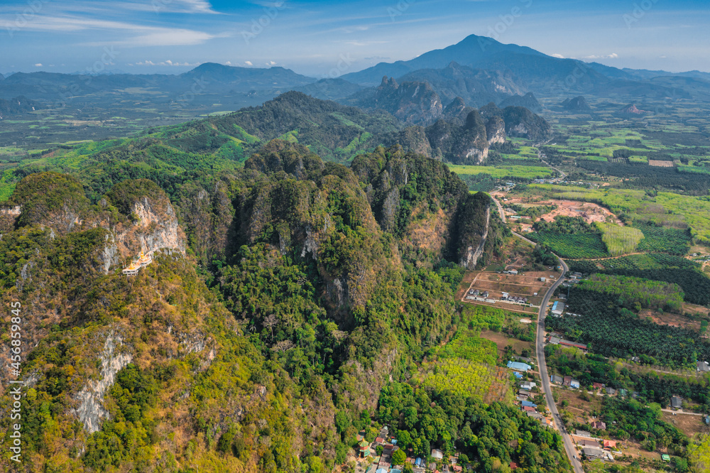 Aerial view Tiger Cave Temple Krabi, Thailand Aerial view Tiger Cave Temple Krabi, Thailand