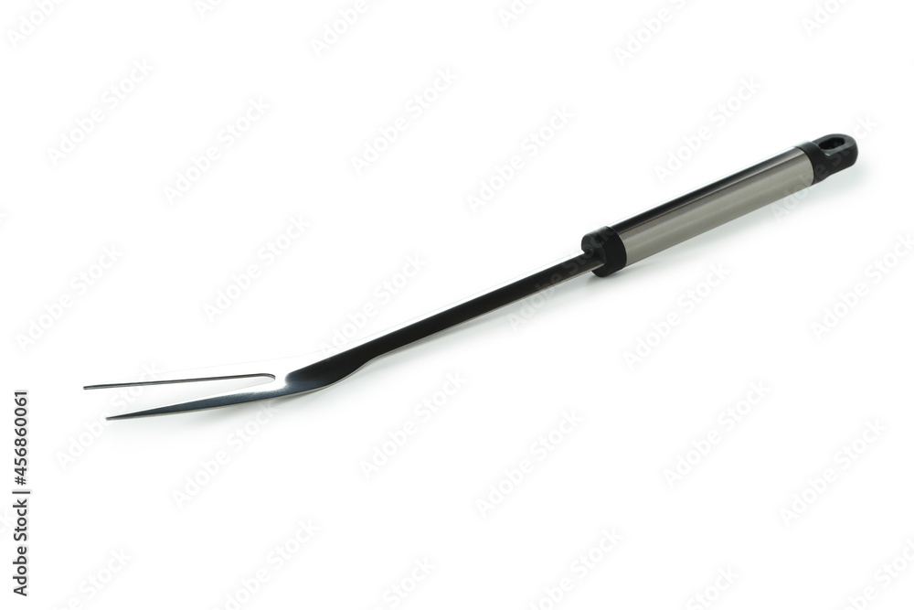 Metal barbecue fork isolated on white background Metal barbecue fork isolated on white background