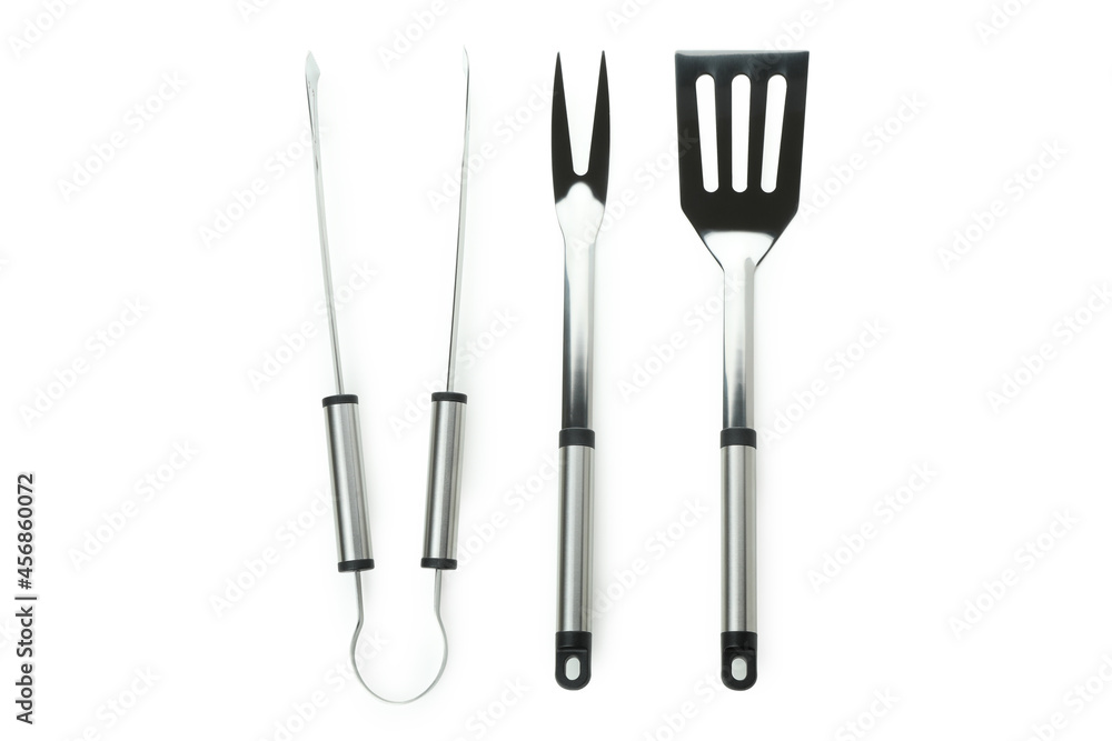 Fototapeta premium Metal kitchen utensils isolated on white background