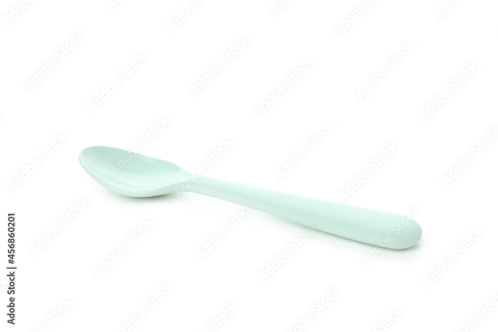 Single plastic spoon isolated on white background Single plastic spoon isolated on white background