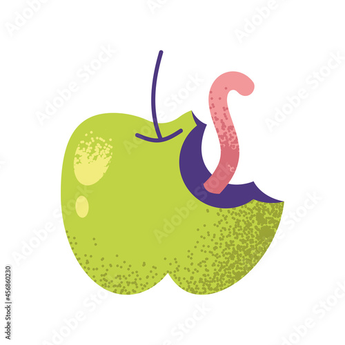 apple with worm