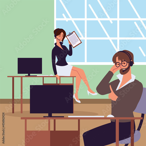 personal assistants working