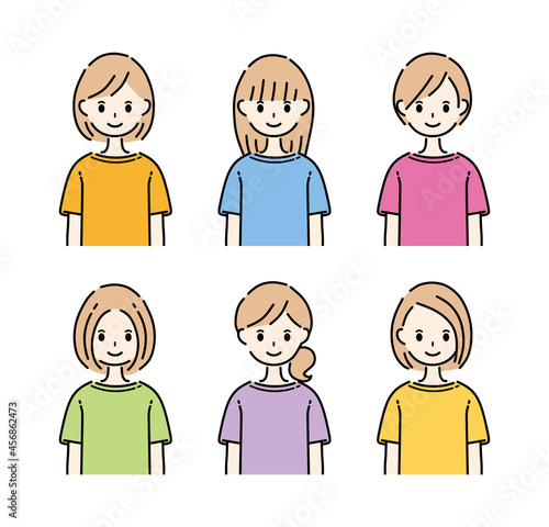女性　Tシャツ　グループ