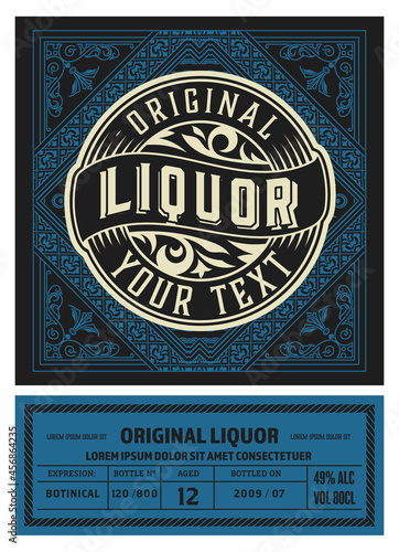 Vintage label for liquor design