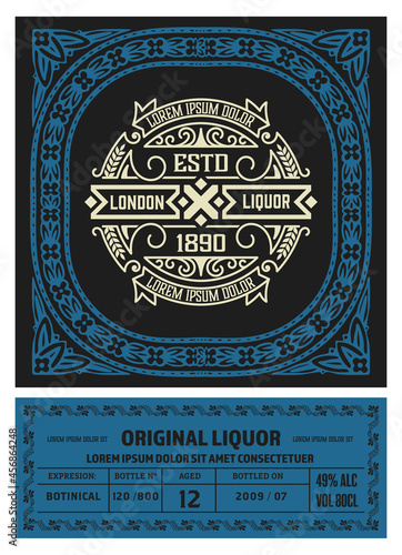 Vintage label for liquor design