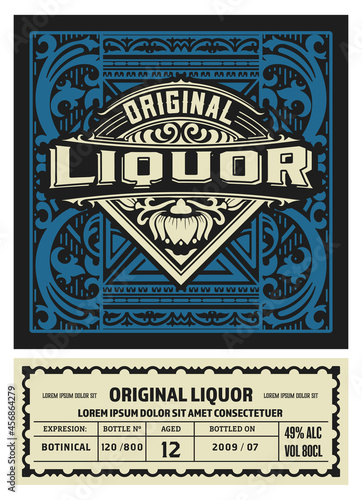 Vintage label for liquor design
