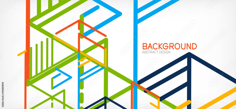Abstract background. Color lines on white background. Linear abstract composition. Techno or business concept for wallpaper, banner, background, landing page Abstract background. Color lines on white background. Linear abstract composition. Techno or business concept for wallpaper, banner, background, landing page