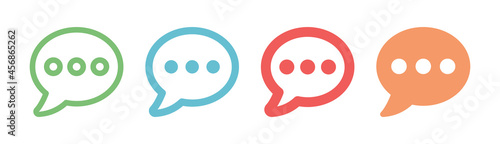 Chat message icon set. Chat bubble vector illustration