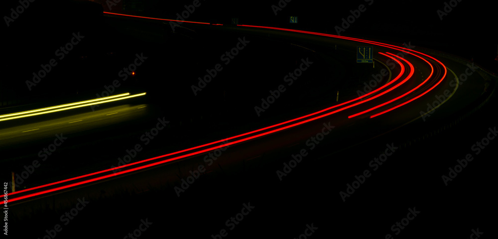 Night road lights. Lights of moving cars at night. long exposure red, blue, green Night road lights. Lights of moving cars at night. long exposure red, blue, green