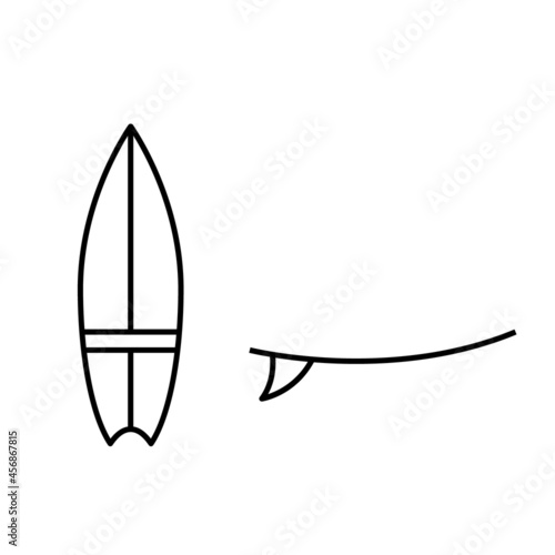 Logo surfing. surfboard line icon