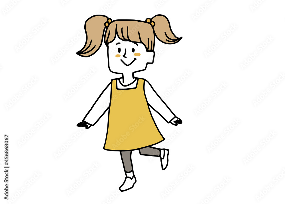 歩いている女の子 歩いている女の子