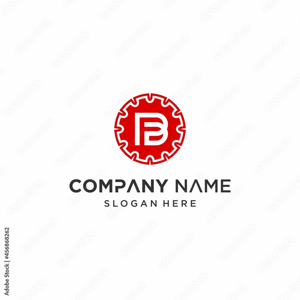 Automotive Logo Design with Abstract Letter BF Concept for Automotive Gear Industry Company Automotive Logo Design with Abstract Letter BF Concept for Automotive Gear Industry Company