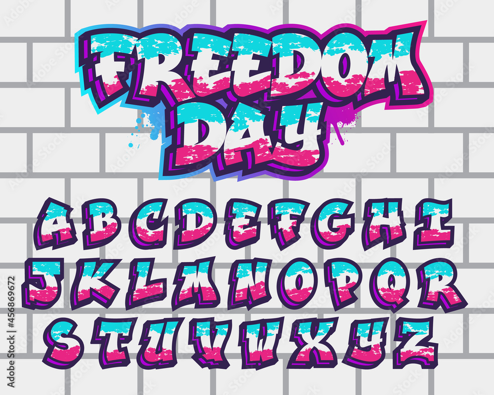 Graffiti style title, cool mural text, text effect for Vector illustration, brand label and logotype sticker. Graffiti style title, cool mural text, text effect for Vector illustration, brand label and logotype sticker.