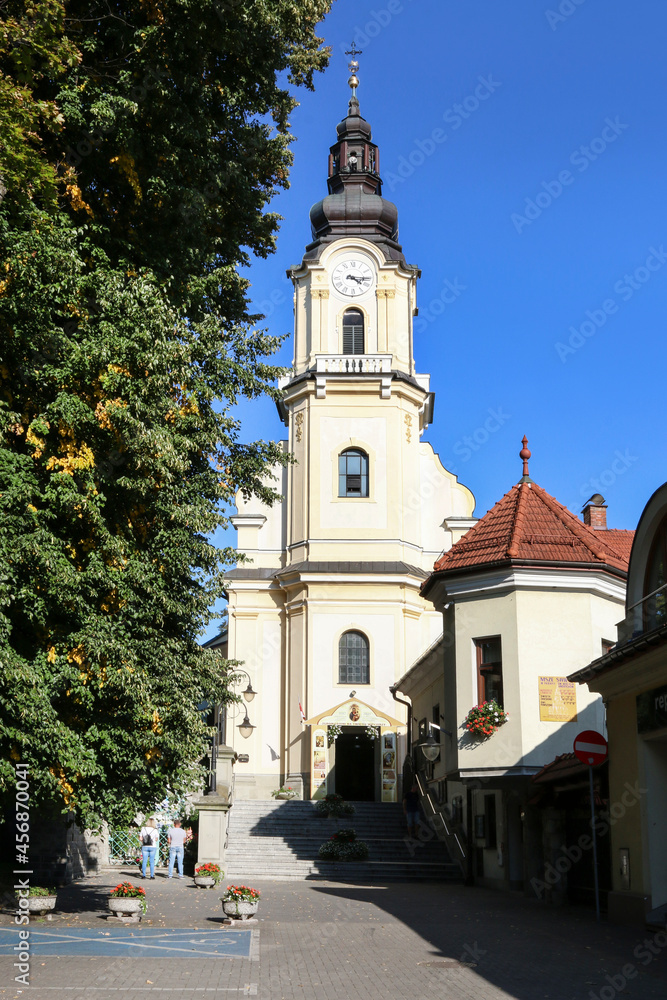ANDRYCHOW, POLAND - SEPTEMBER 12, 2021: Roman Catholic Church of st. Matthias the Apostle in Andrychow, Poland.