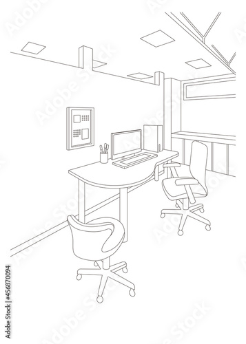 病院の線画ベクターイラスト