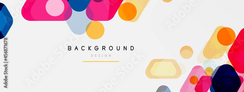 Color bubbles and rounded geometric shapes on white. Vector geometric minimal abstract background for wallpaper, banner, background, landing page © antishock