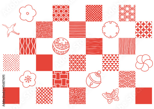 柄入り市松模様(主線)