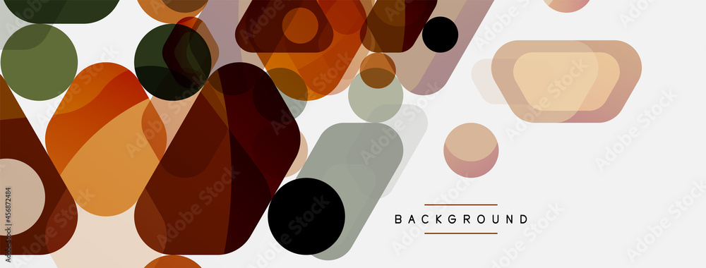 Color bubbles and rounded geometric shapes on white. Vector geometric minimal abstract background for wallpaper, banner, background, landing page Color bubbles and rounded geometric shapes on white. Vector geometric minimal abstract background for wallpaper, banner, background, landing page