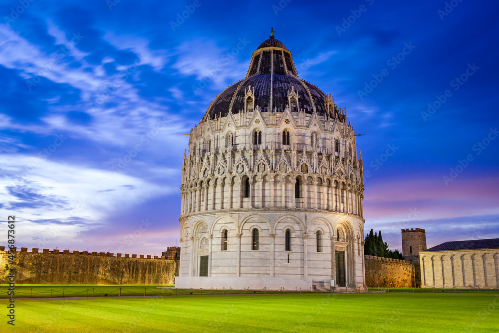 Pisa, Italy - Baptistery and Campo dei Miracoli, Tuscany scenics.