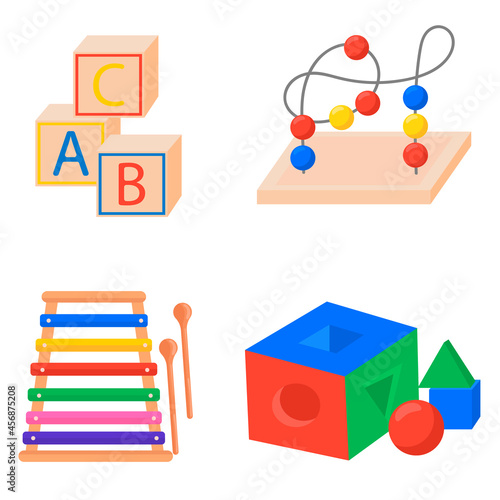 Educational toys. Fine motor skills. Montesori. Children's toy. Icon isolated on white background. For your design.