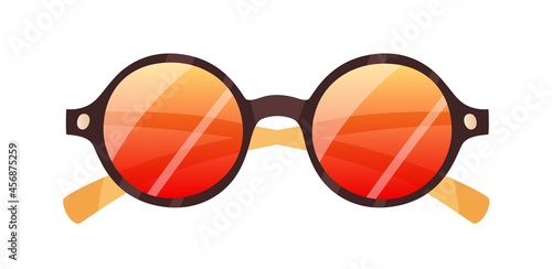 Fashion round sunglasses. Stylish retro sun glasses with circle-shaped lenses...