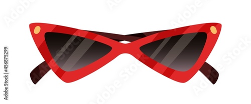 Triangle cat eyes sunglasses in retro style. Fashion summer high-pointed butt...